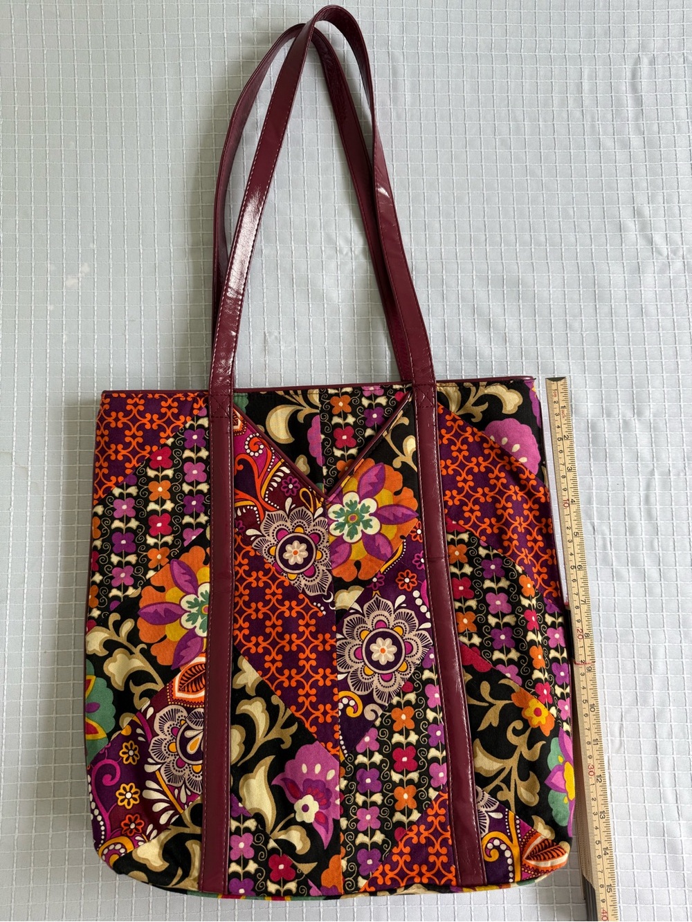 Vera Bradley Canterberry Magenta Large Tote Shoulder Bag Quilted Retired